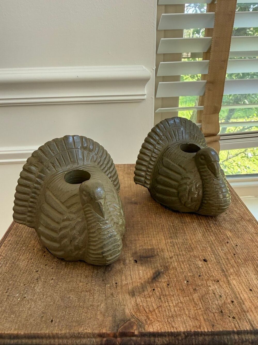 2 Hallmark Thanksgiving Turkey Taper Candle Holders